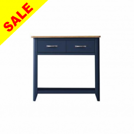 Blue Painted Console Table with Oak